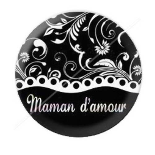 Cabochon résine à coller 25 mm maman r1