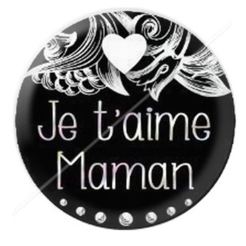 Cabochon résine à coller 25 mm maman r2