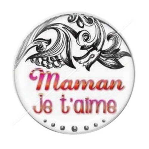 Cabochon résine à coller 25 mm maman r4