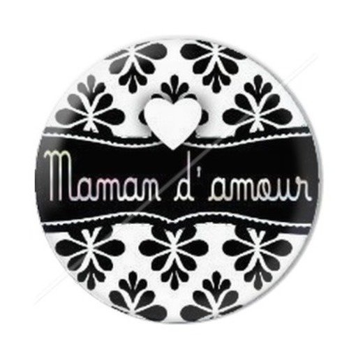 Cabochon résine à coller 25 mm maman r5