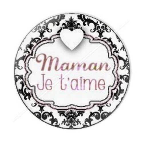Cabochon résine à coller 25 mm maman r8