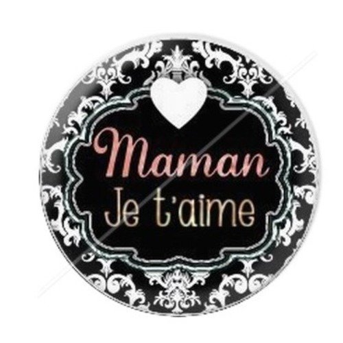 Cabochon résine à coller 25 mm maman r9