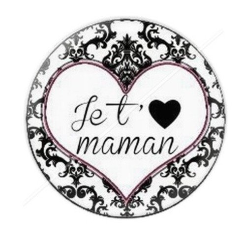 Cabochon résine à coller 25 mm maman r11