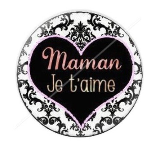 Cabochon résine à coller 25 mm maman r12