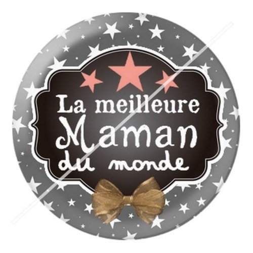 Cabochon résine à coller 25 mm maman s3