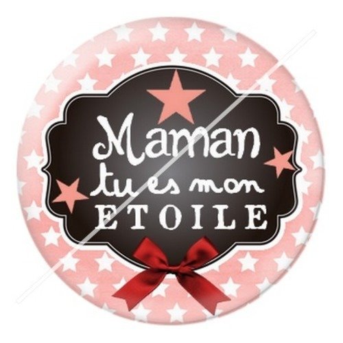 Cabochon résine à coller 25 mm maman s8