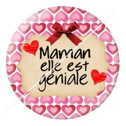 Cabochon résine à coller 25 mm maman s11