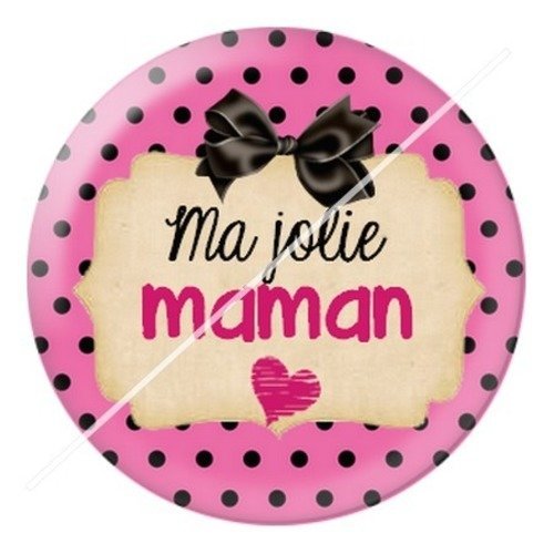 Cabochon résine à coller 25 mm maman s13
