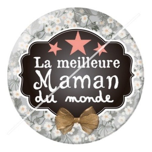 Cabochon résine à coller 25 mm maman s15