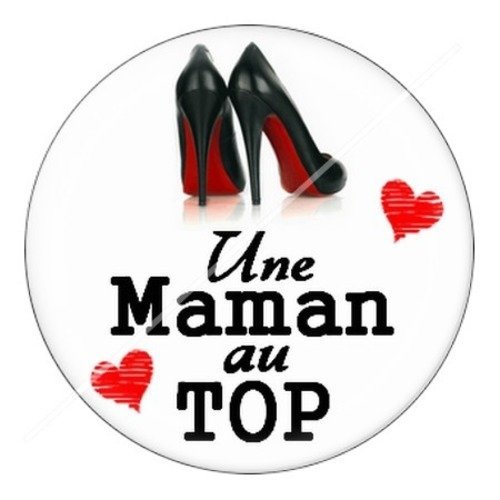 Cabochon résine à coller 25 mm maman t4