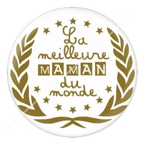 Cabochon résine à coller 25 mm maman t6