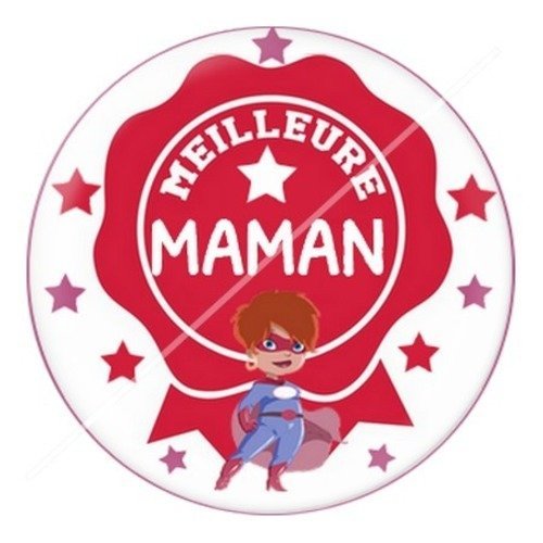 Cabochon résine à coller 25 mm maman t8