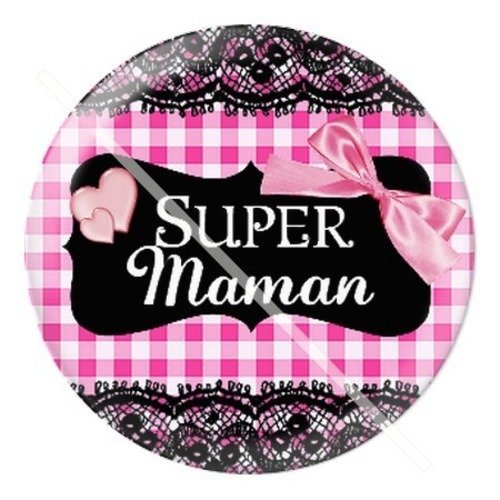 Cabochon résine à coller 25 mm maman u1