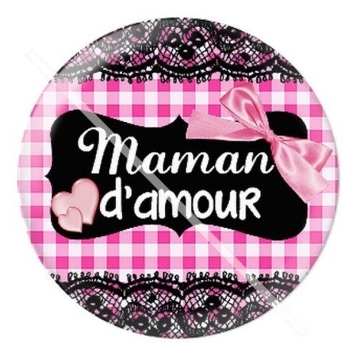 Cabochon résine à coller 25 mm maman u2