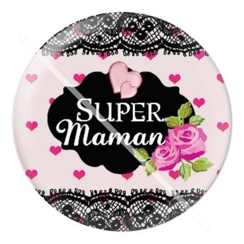 Cabochon résine à coller 25 mm maman u4