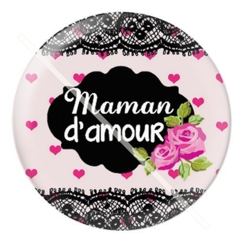 Cabochon résine à coller 25 mm maman u6