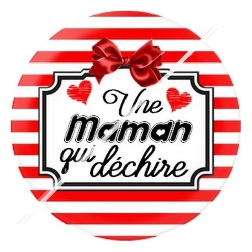 Cabochon résine à coller 25 mm maman v1