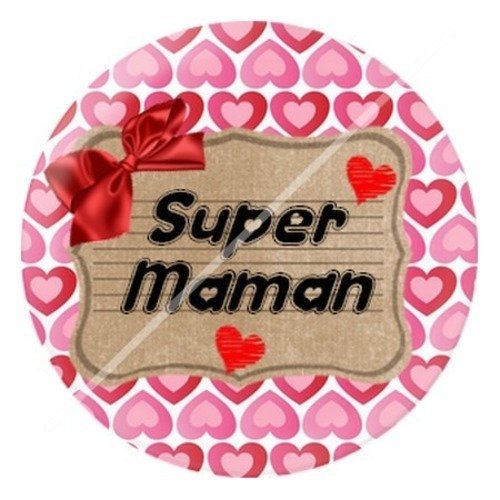 Cabochon résine à coller 25 mm maman v2