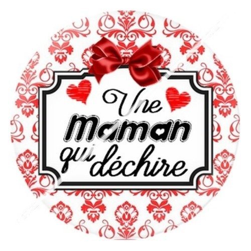 Cabochon résine à coller 25 mm maman v4