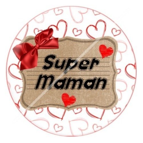 Cabochon résine à coller 25 mm maman v5