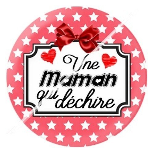 Cabochon résine à coller 25 mm maman v7