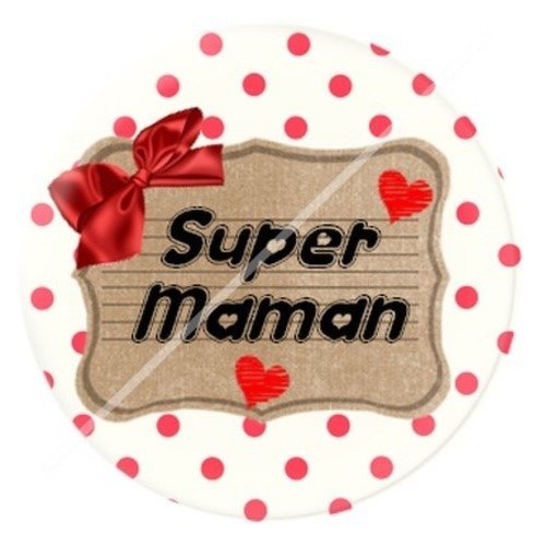 Cabochon résine à coller 25 mm maman v8