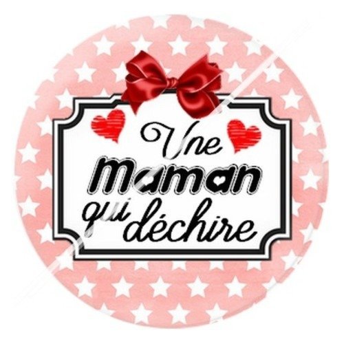 Cabochon résine à coller 25 mm maman v10