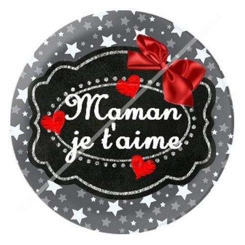 Cabochon résine à coller 25 mm maman v15