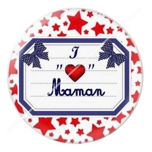 Cabochon résine à coller 25 mm maman w1