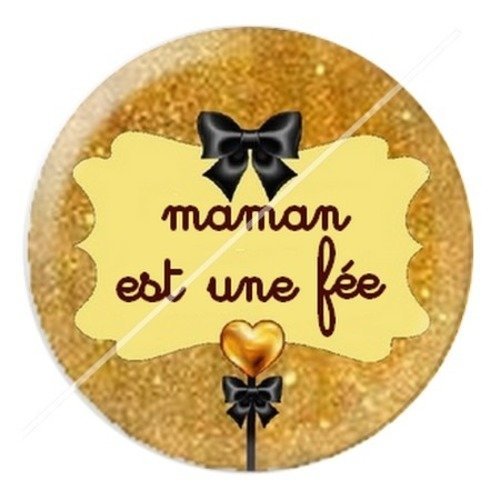 Cabochon résine à coller 25 mm maman w2