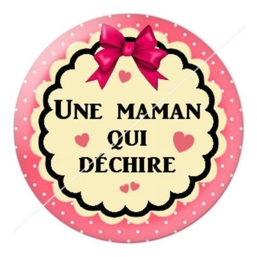 Cabochon résine à coller 25 mm maman w3