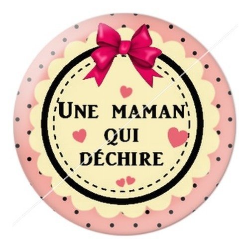 Cabochon résine à coller 25 mm maman w4