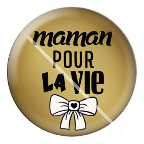 Cabochon résine à coller 25 mm maman wa4