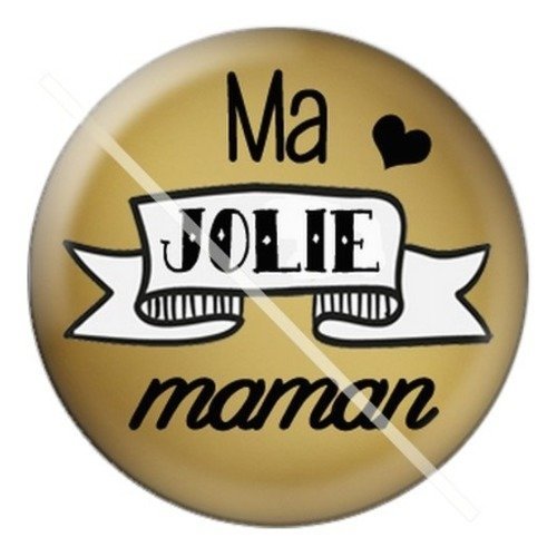 Cabochon résine à coller 25 mm maman wa7