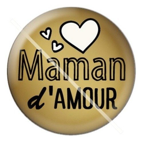 Cabochon résine à coller 25 mm maman wa13