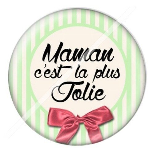 Cabochon résine à coller 25 mm maman wb6