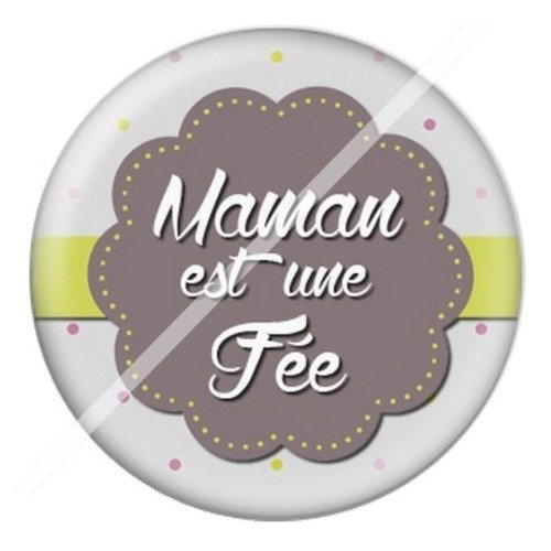 Cabochon résine à coller 25 mm maman wb7