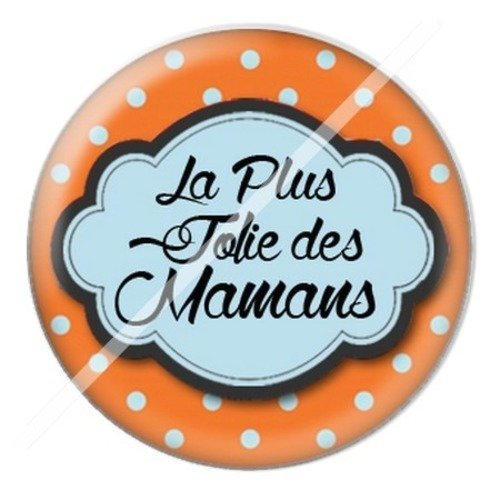 Cabochon résine à coller 25 mm maman wb10