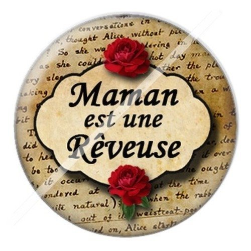 Cabochon résine à coller 25 mm maman wb14