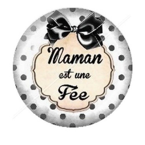 Cabochon résine à coller 25 mm maman xb1