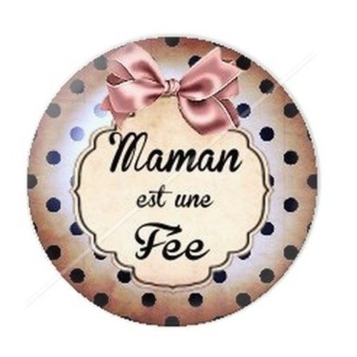 Cabochon résine à coller 25 mm maman xb4