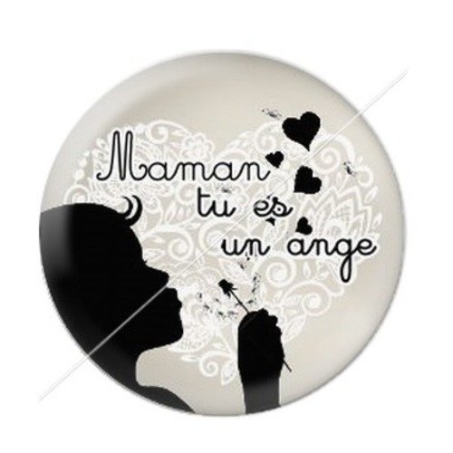 Cabochon résine à coller 25 mm maman zb5