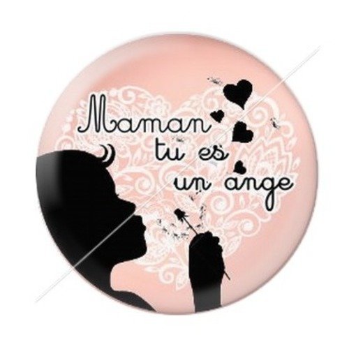 Cabochon résine à coller 25 mm maman zb7