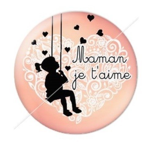 Cabochon résine à coller 25 mm maman zb8