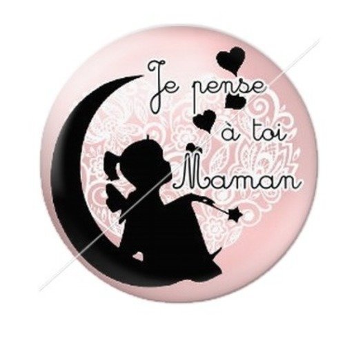 Cabochon résine à coller 25 mm maman zb14