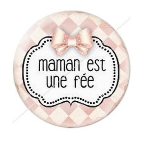 Cabochon résine à coller 25 mm maman zb17
