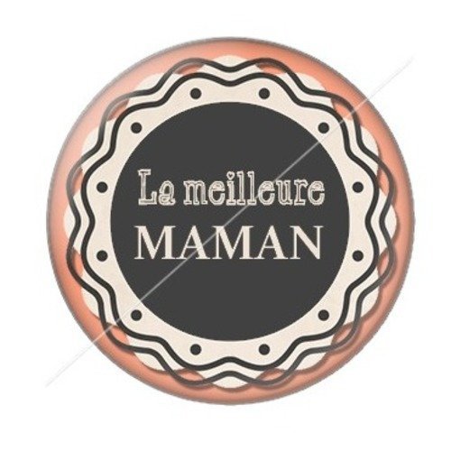 Cabochon résine à coller 25 mm maman zc2