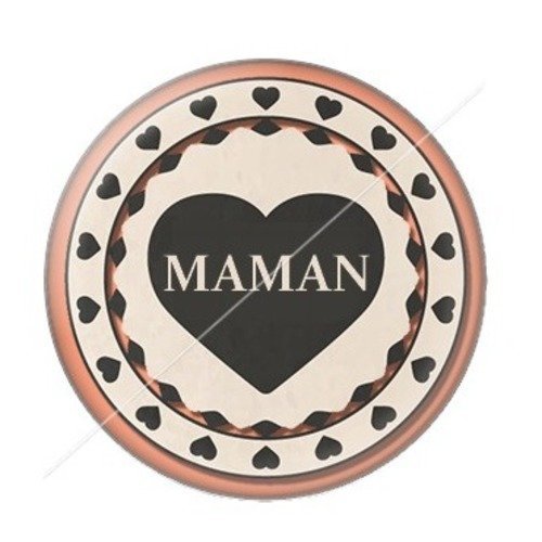 Cabochon résine à coller 25 mm maman zc5