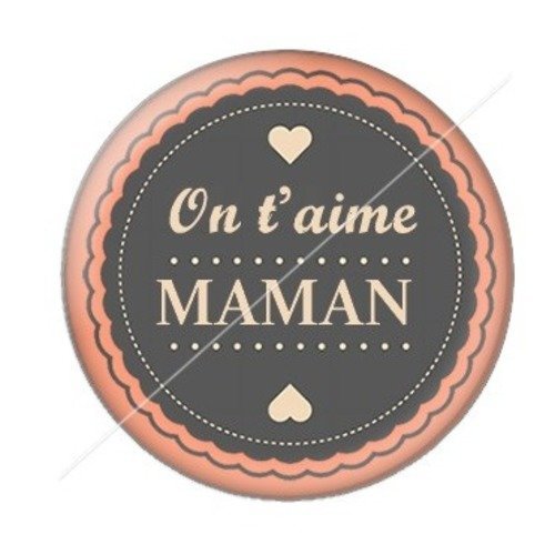 Cabochon résine à coller 25 mm maman zc9