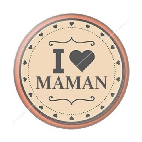 Cabochon résine à coller 25 mm maman zc11